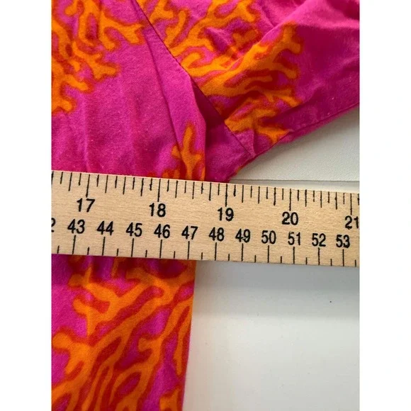 Escapada Pink Coral Print Ruffle Sleeve Womens Blouse Top XL* - Picture 5 of 7
